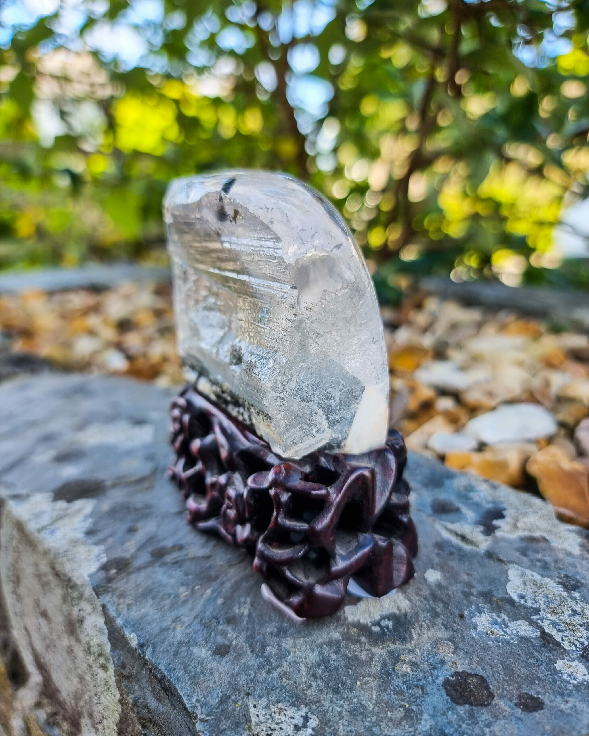Quartz Crystal With Chlorite and Goethite Inclusion - Image 4