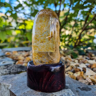 Quartz Crystal With Goethite Mineral Inclusion