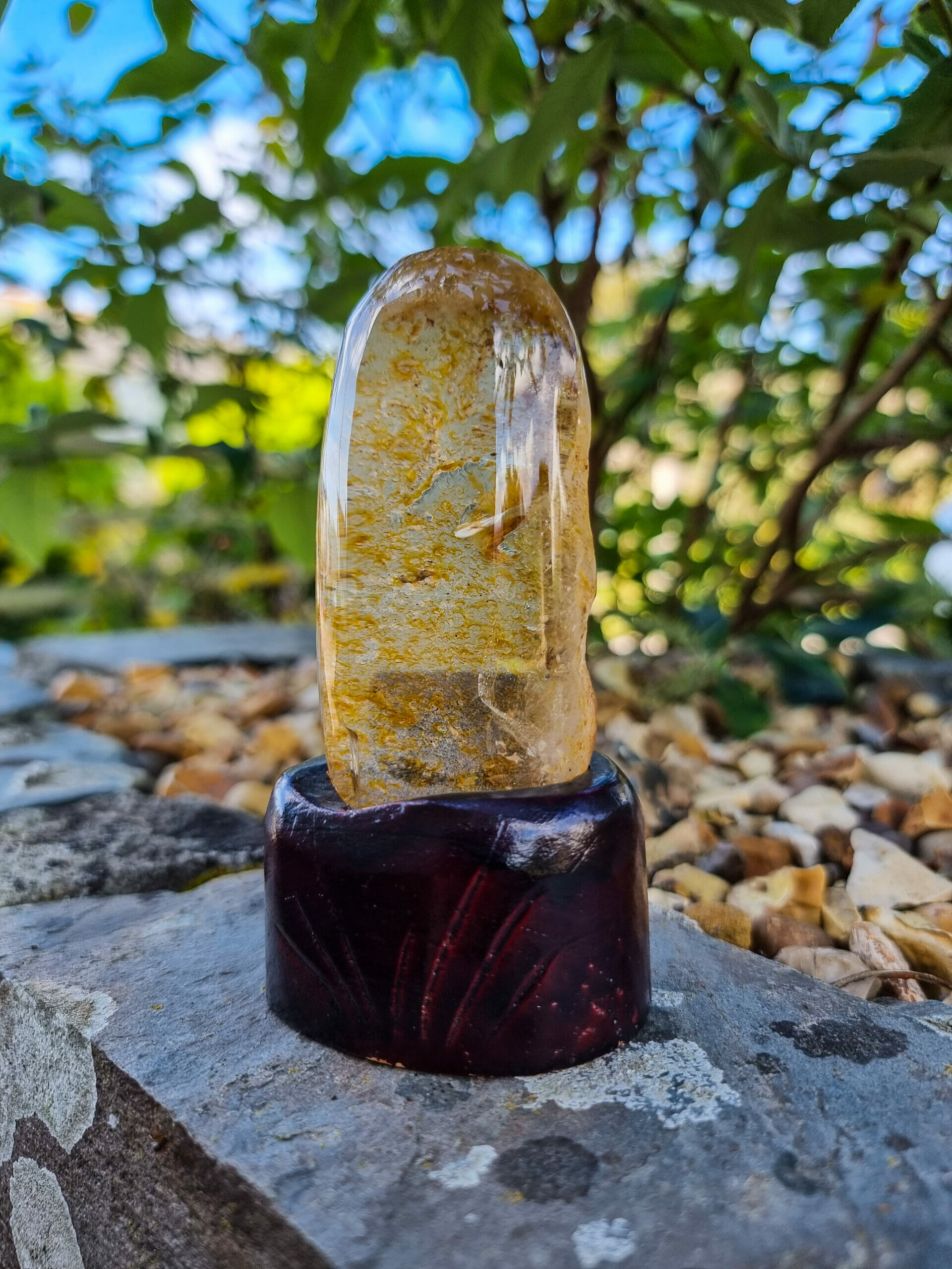Quartz Crystal With Goethite Mineral Inclusion