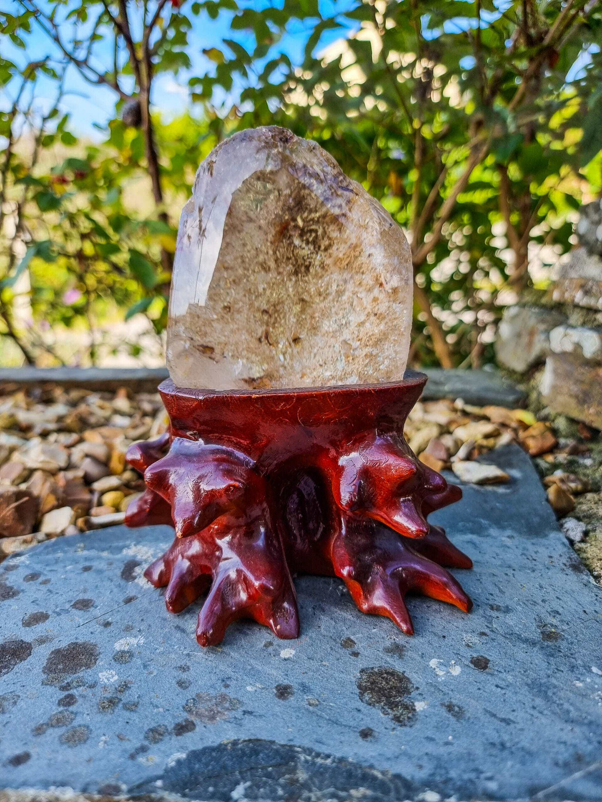 Quartz Crystal With Clay Mineral Inclusions